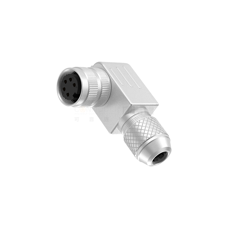 M16圆形连接器母端弯角锌合金2-24芯焊线式M16*0.75