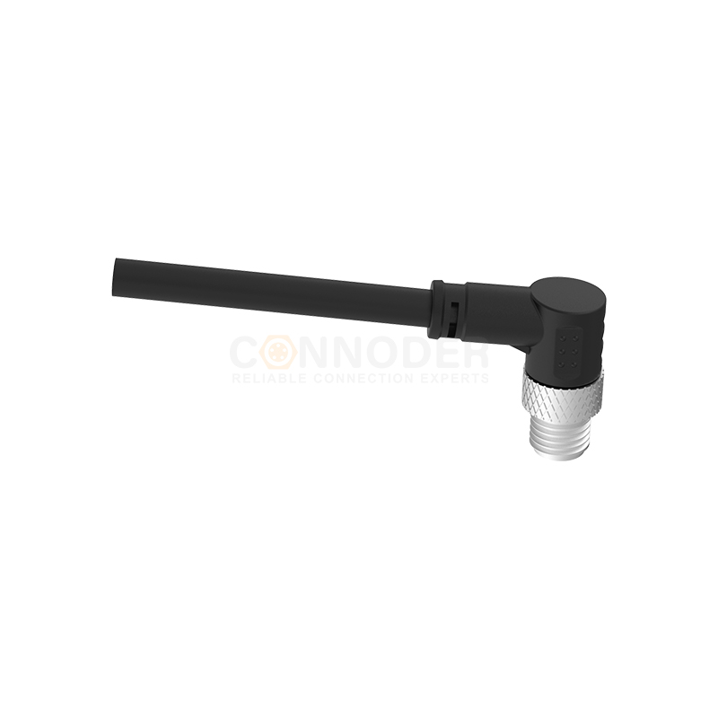 M8 Circular Connector, D - coded male, bent - type, over - molding, 4 ...