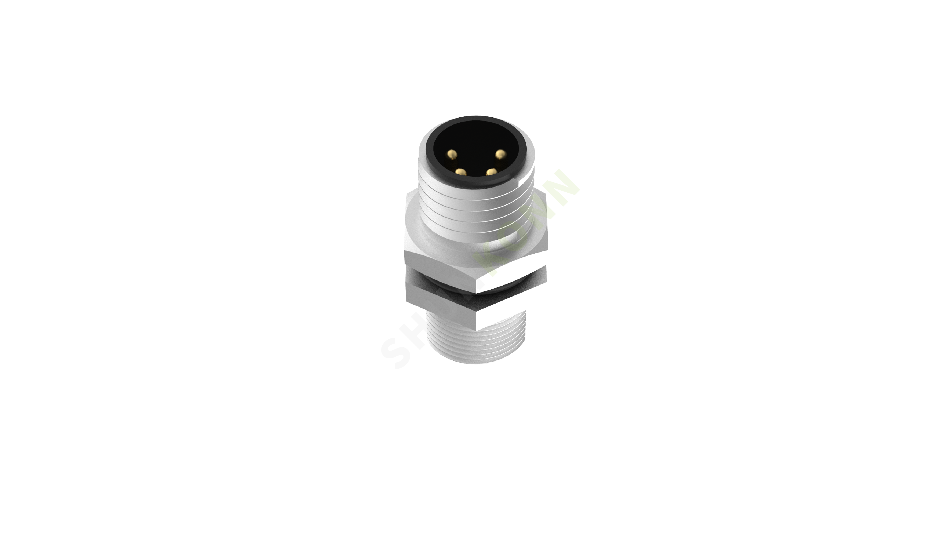 SKM08A系列 M8A编码连接器板前安装04PIN公头焊接式