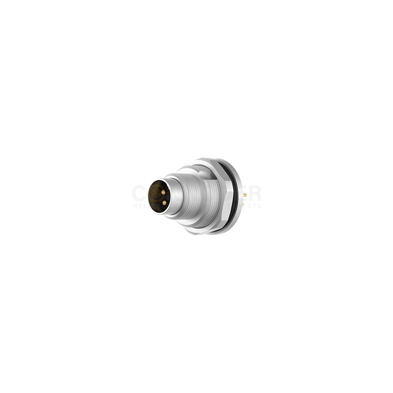 M9 Circular Connector Male, Panel - type, Rear - panel Mounting, 2 - 8P Plug - in Board Type, M12x0.5