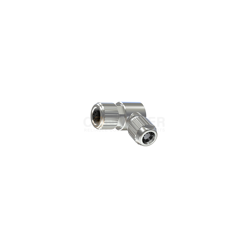 M9 Circular Connector Female, Bent - pin Type, Full Metal Shell, 2 - 8P Wire - welding Style
