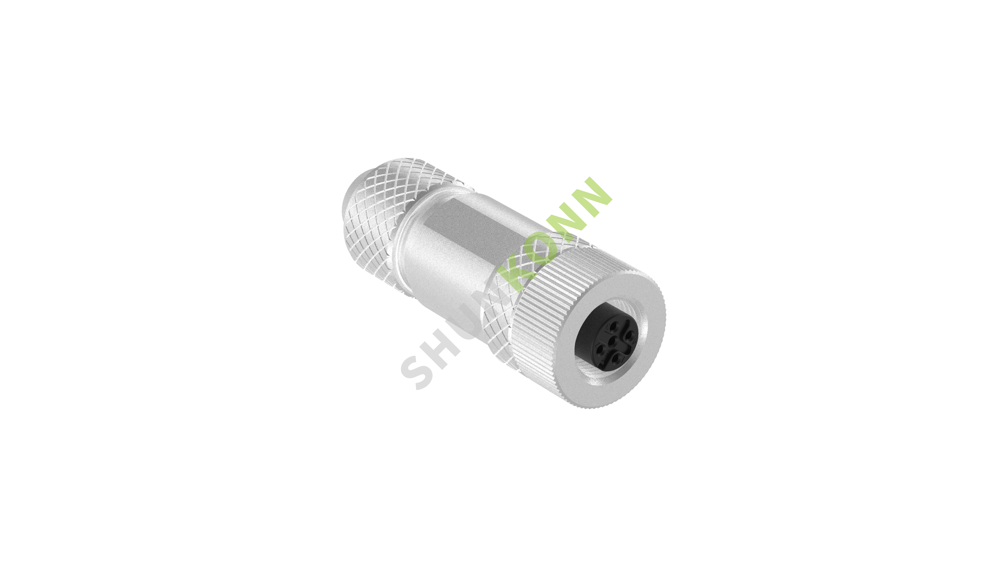 SKM12A系列 M12A编码连接器直式金属组装4PIN母头螺钉式PG7