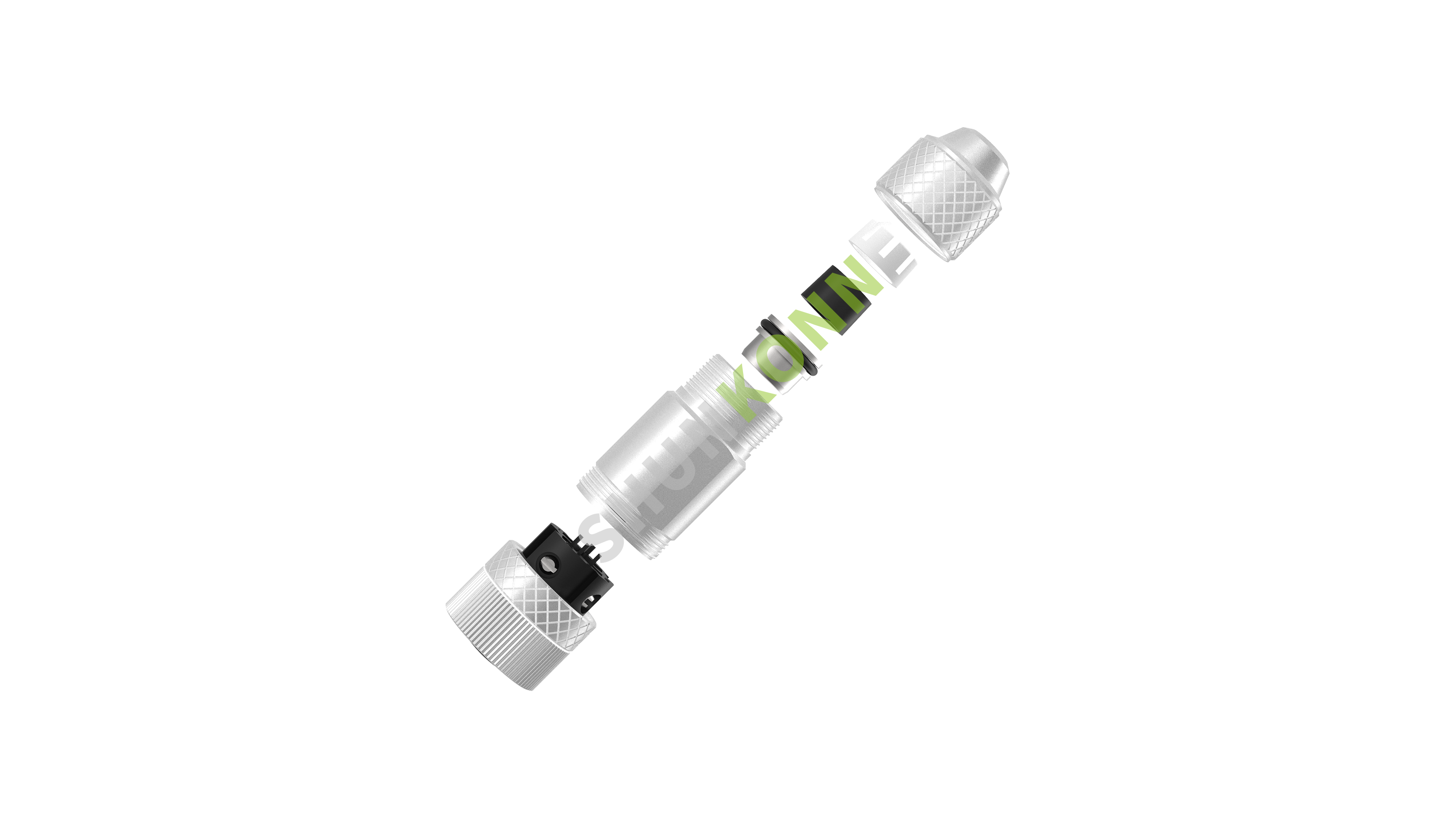 SKM12A系列 M12A编码连接器直式金属组装4PIN母头螺钉式PG7