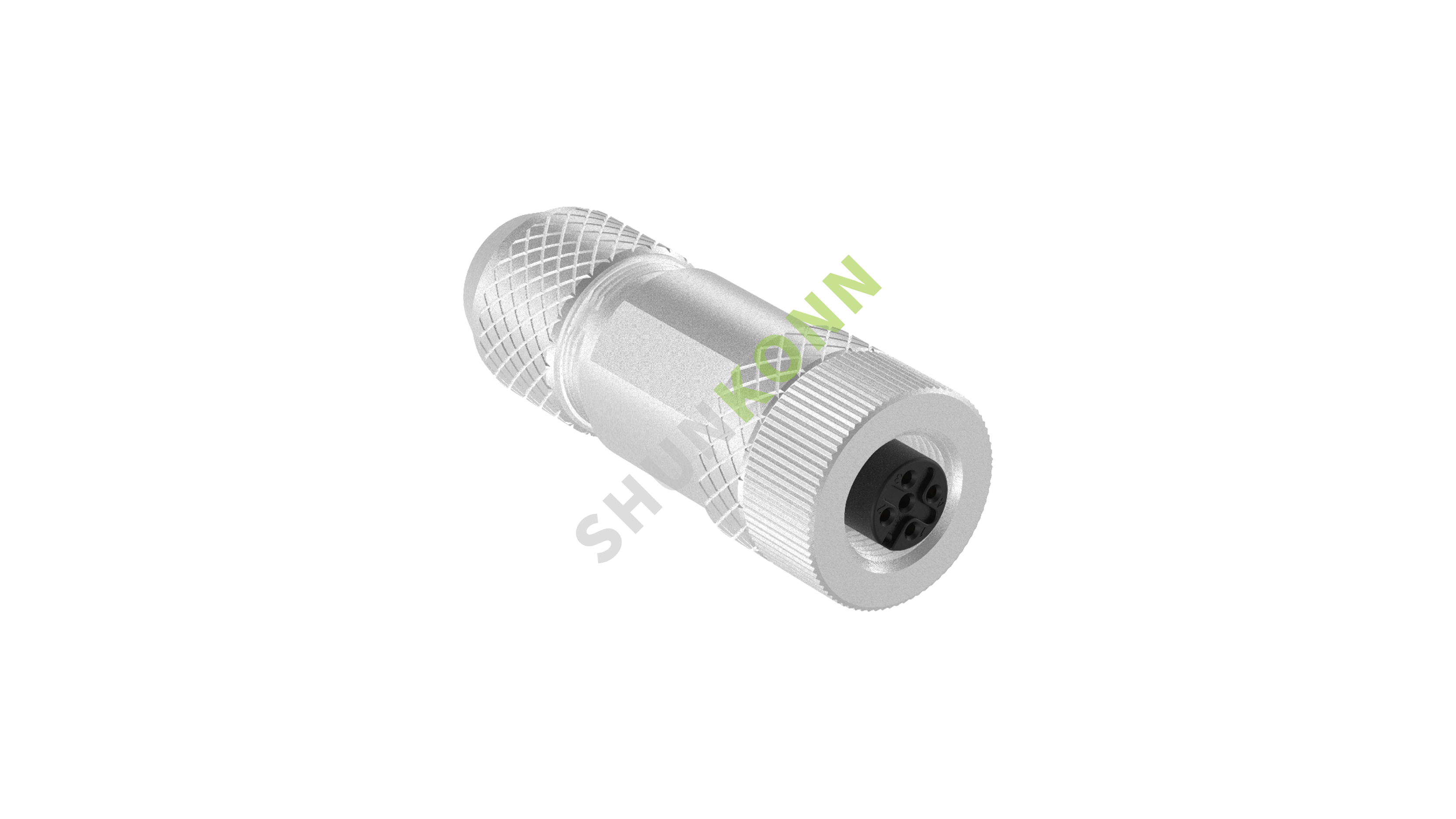 SKM12A系列 M12A编码连接器直式金属组装4PIN母头螺钉式PG9