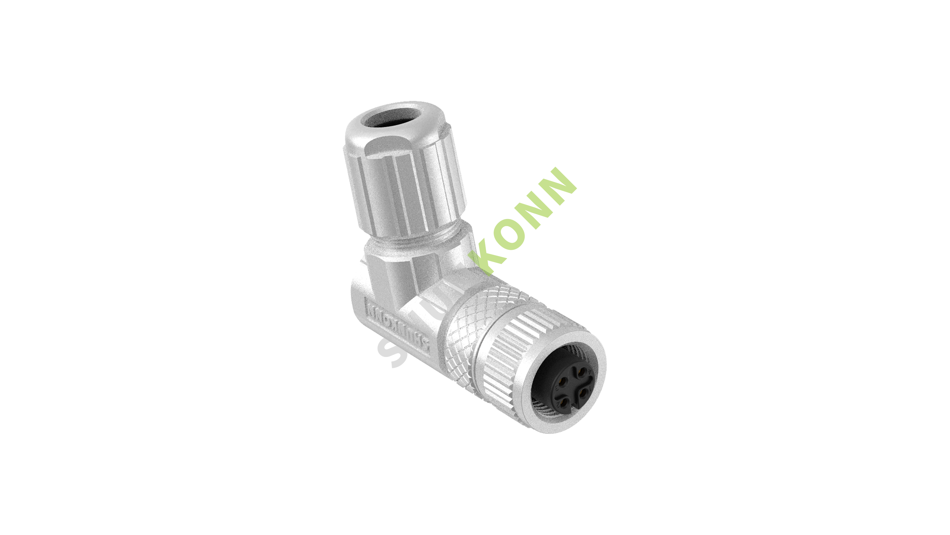 SKM12A系列 M12A编码连接器弯式金属组装4PIN母头焊接式PG7