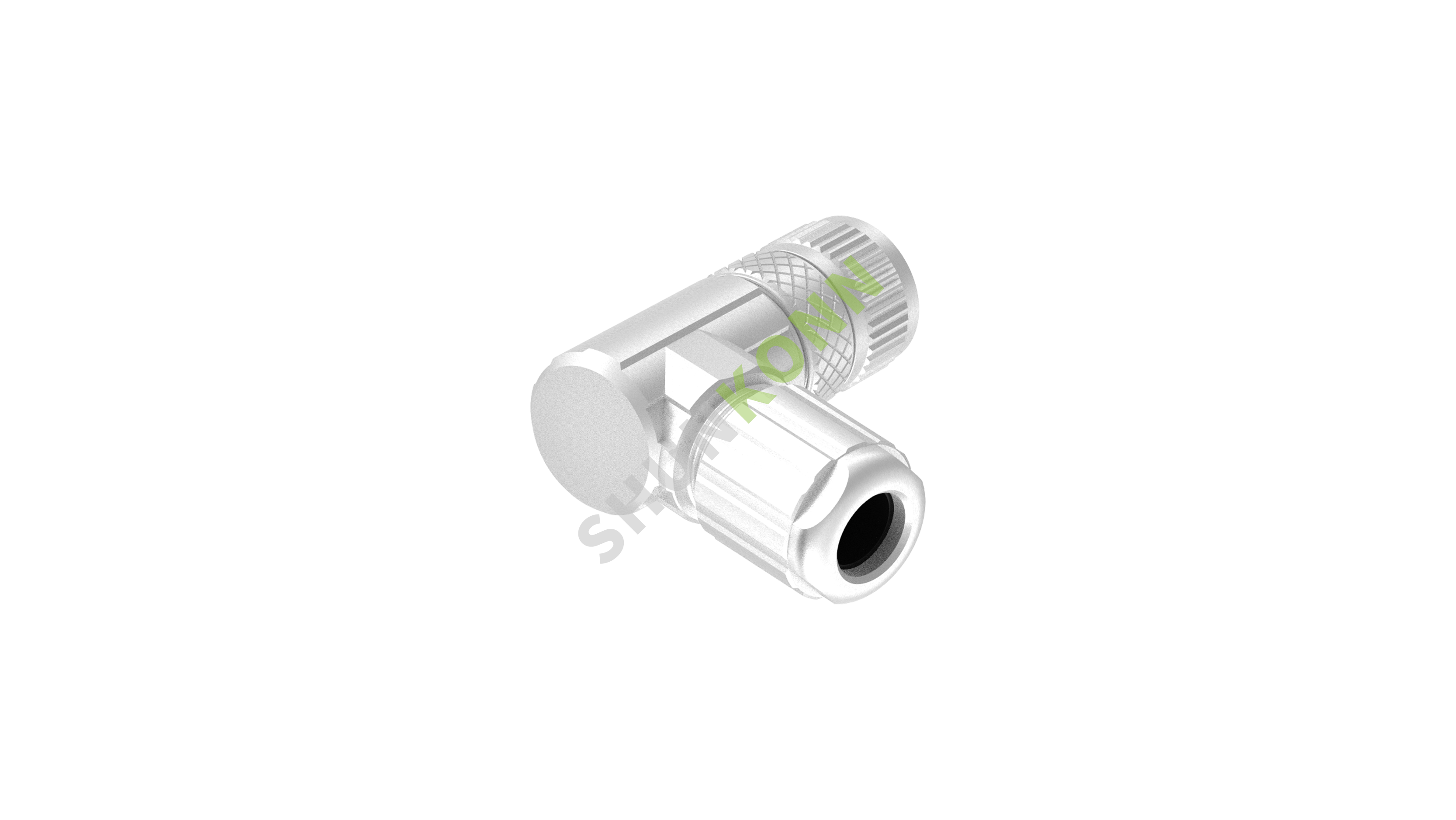 SKM12A系列 M12A编码连接器弯式金属组装4PIN母头焊接式PG7