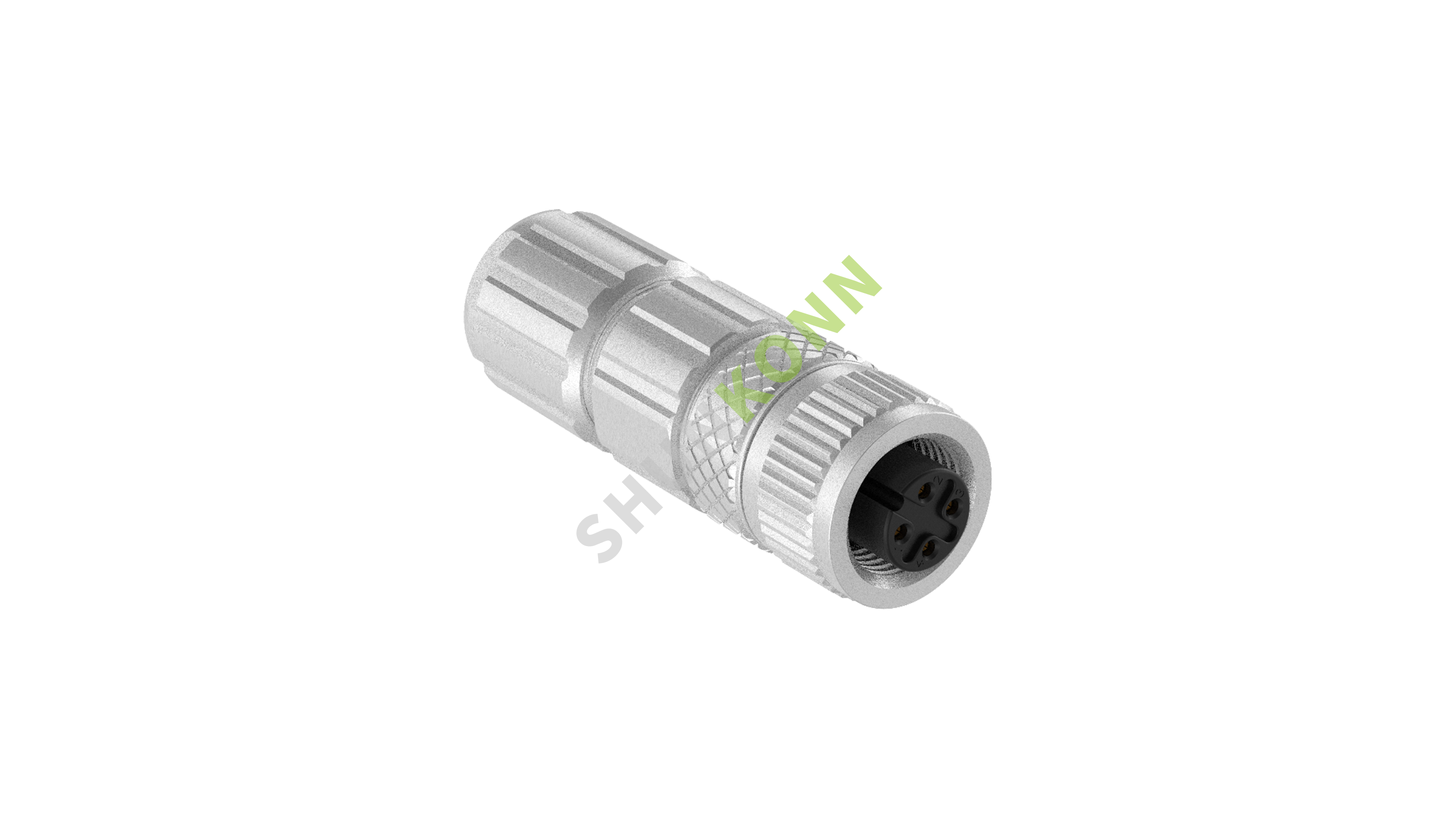 SKM12A系列 M12A编码连接器直式金属组装4PIN母头焊接式PG7