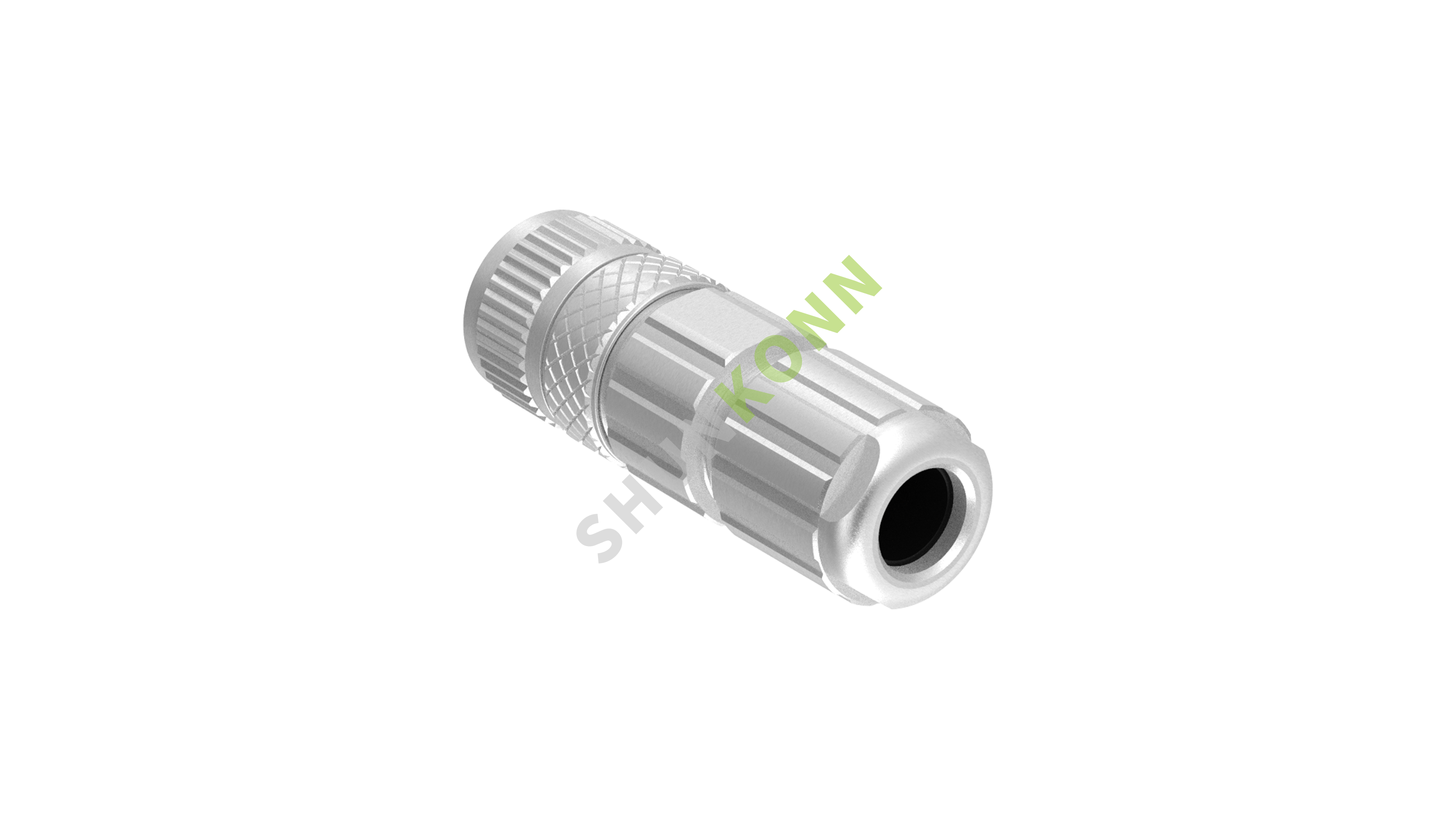SKM12A系列 M12A编码连接器直式金属组装4PIN母头焊接式PG7