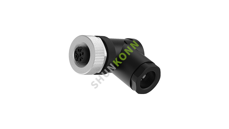 SKM12 A Series M12 A Coded Connectors Right Angle Plastic Assembled 5PIN Female Screw type PG9