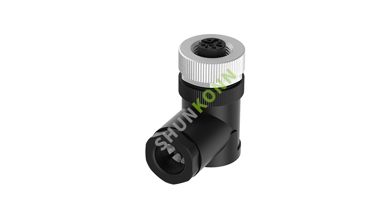 SKM12 A Series M12 A Coded Connectors Right Angle Plastic Assembled 5PIN Female Screw type PG9