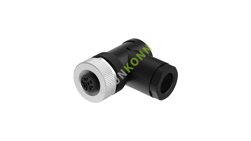 SKM12 A Series M12 A Coded Connectors Right Angle Plastic Assembled 5PIN Female Screw type PG9