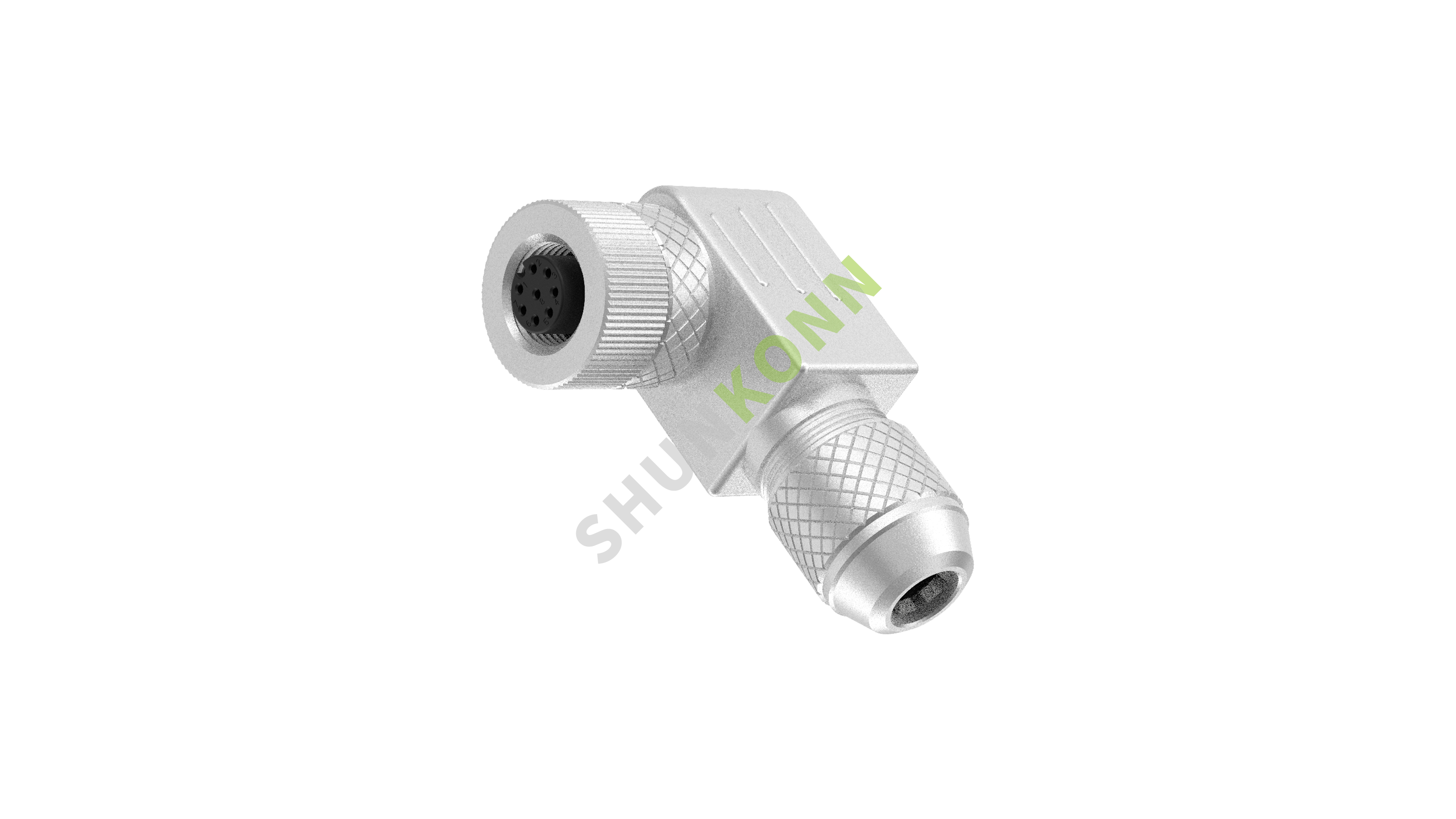 SKM12A系列 M12A编码连接器直角金属组装6PIN母头螺钉式PG9
