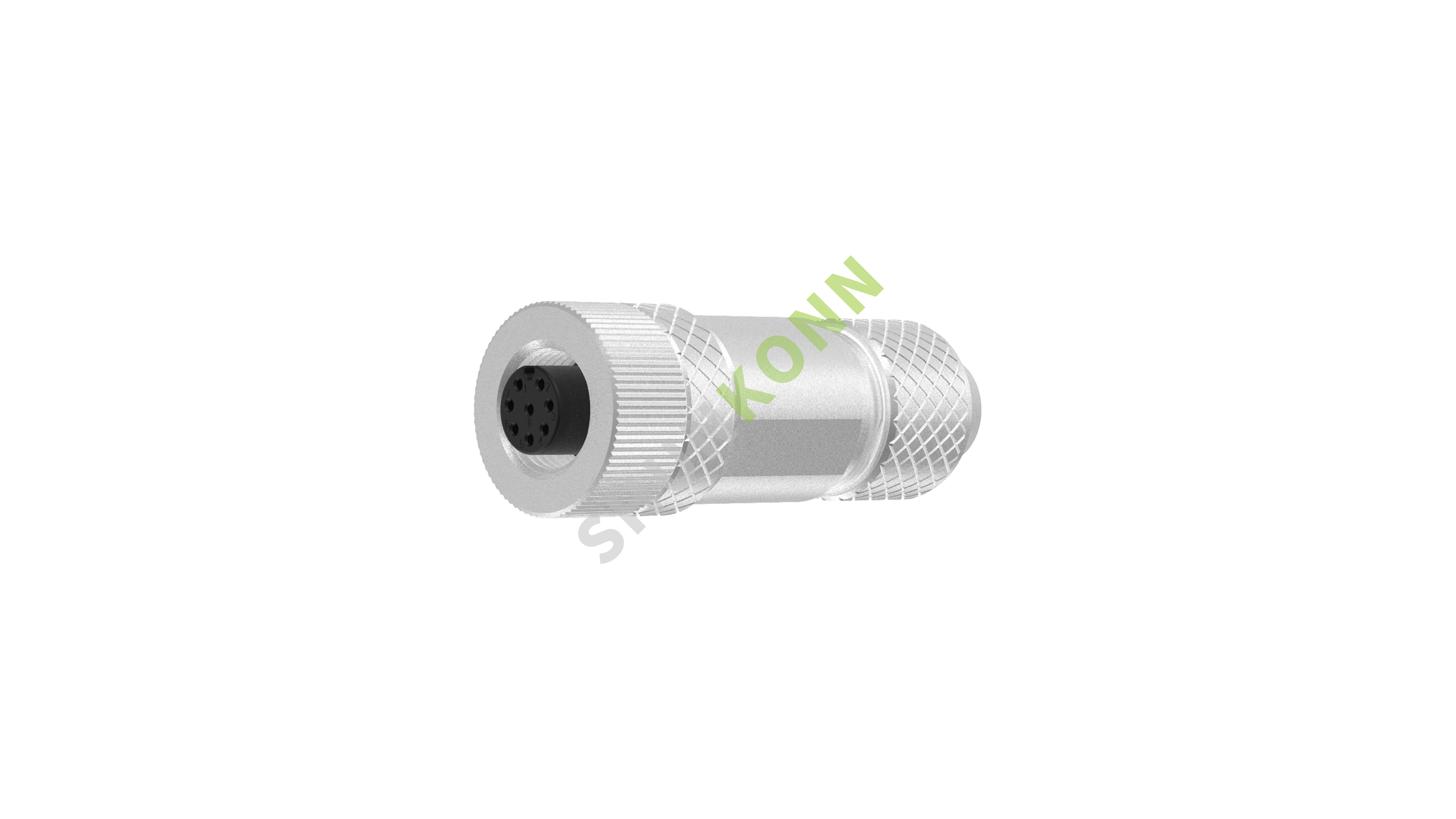 SKM12A系列 M12A编码连接器直式金属组装6PIN母头螺钉式PG7