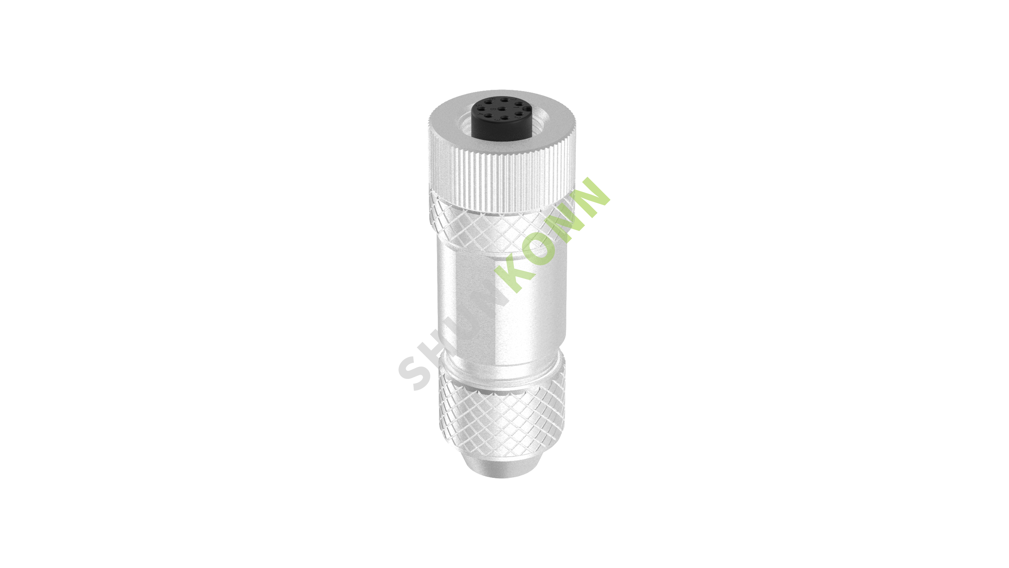 SKM12A系列 M12A编码连接器直式金属组装6PIN母头螺钉式PG7