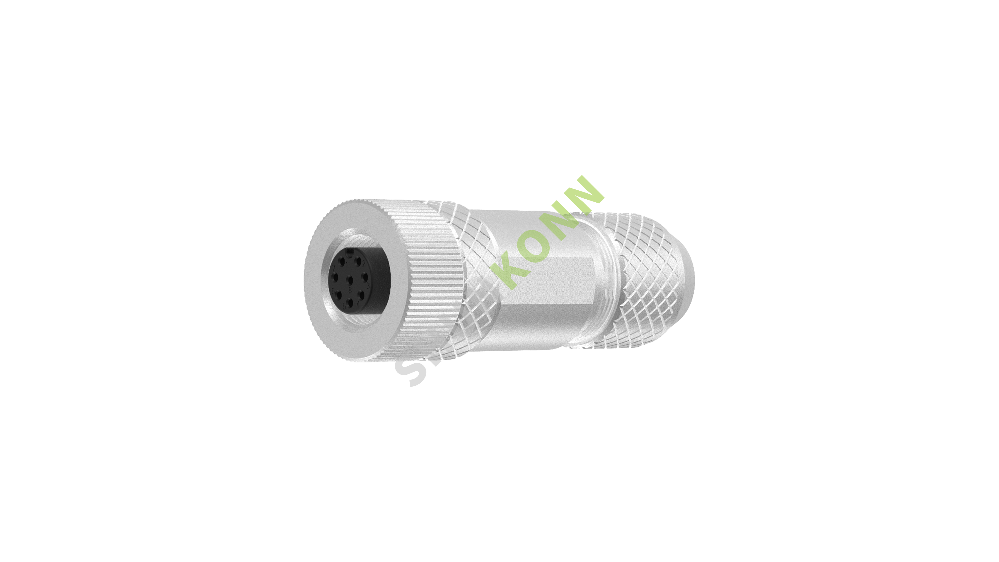 SKM12A系列 M12A编码连接器直式金属组装6PIN母头螺钉式PG9