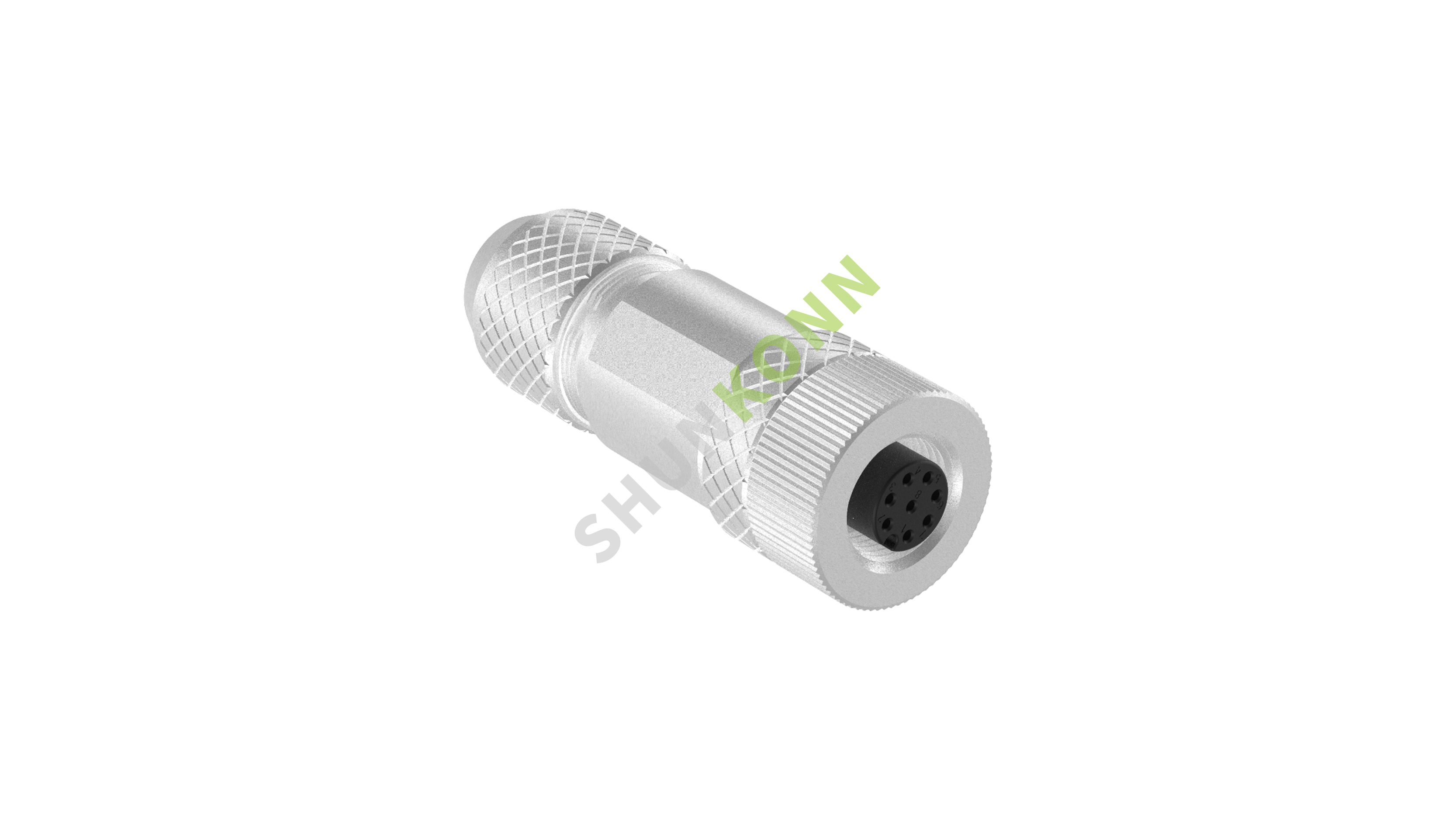 SKM12A系列 M12A编码连接器直式金属组装6PIN母头螺钉式PG9