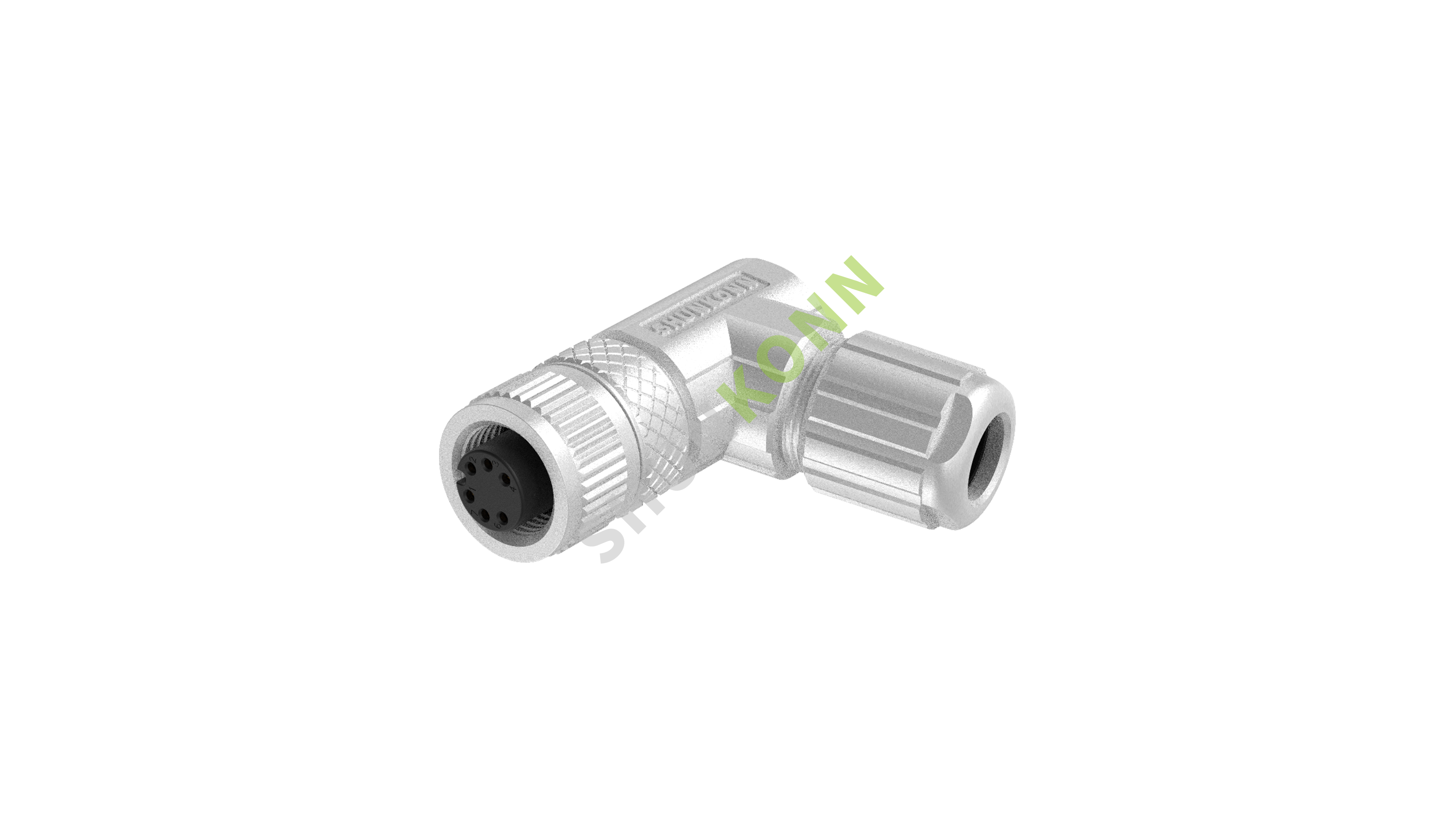 SKM12A系列 M12A编码连接器弯式金属组装6PIN母头焊接式PG7