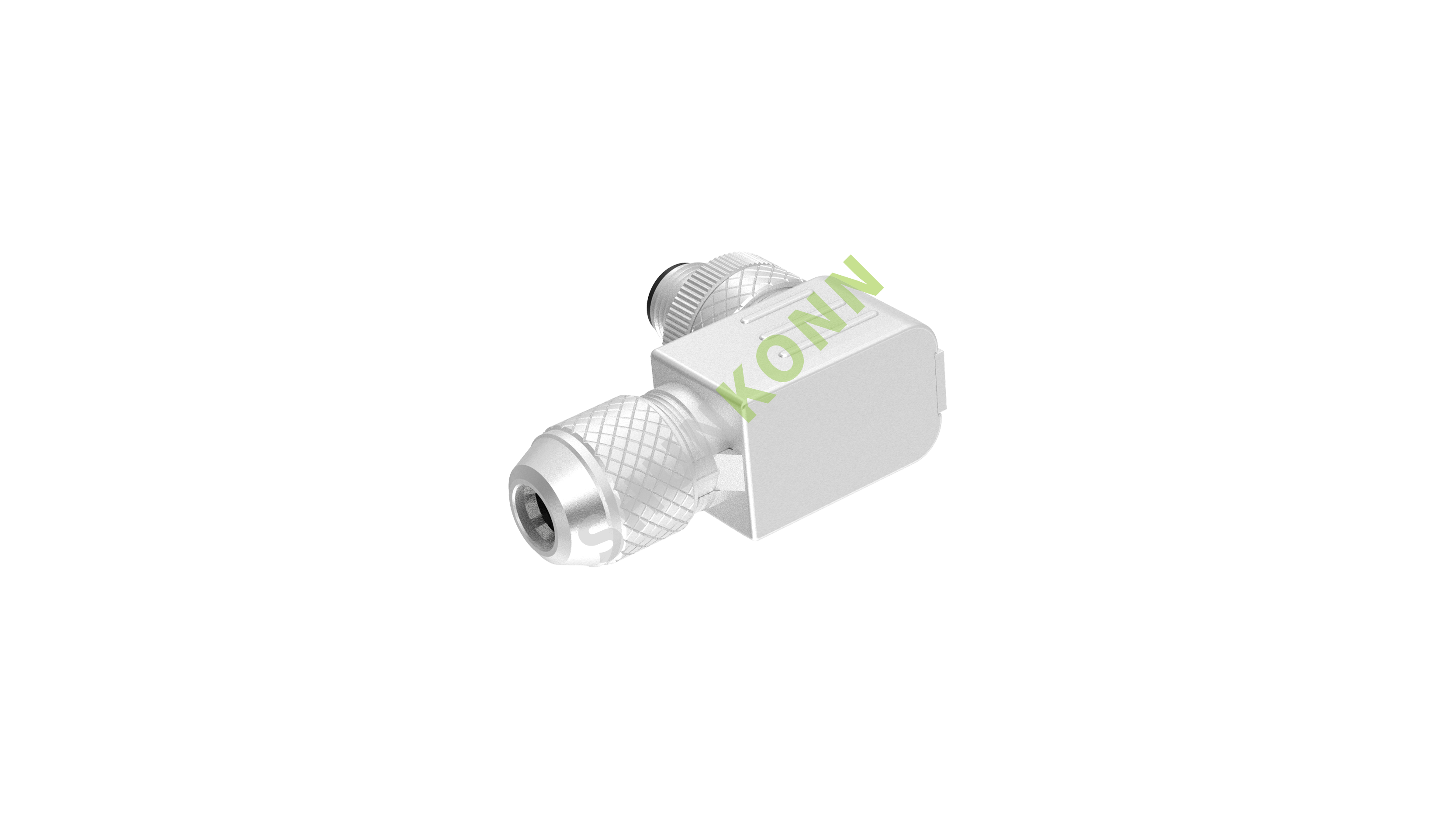 SKM12A系列 M12A编码连接器直角金属组装4PIN公头螺钉式PG9