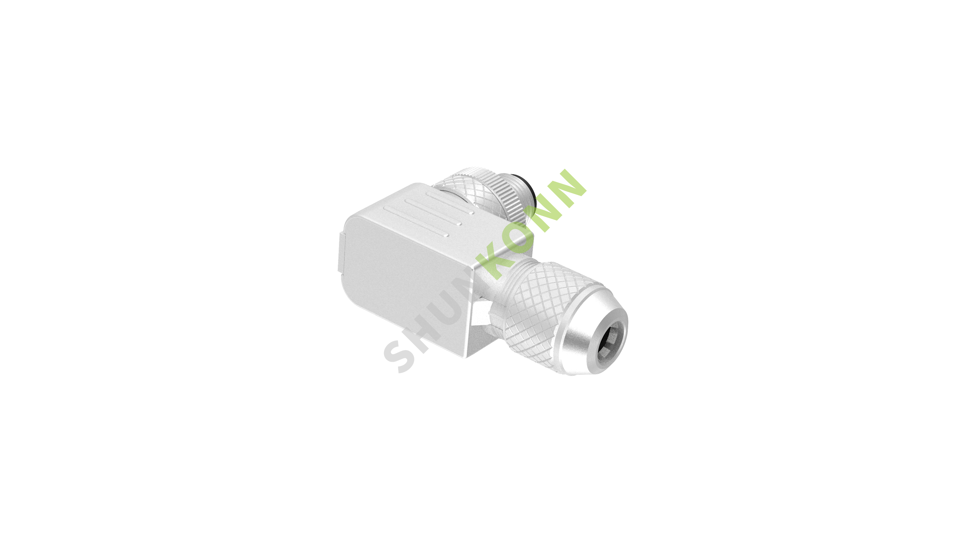 SKM12A系列 M12A编码连接器直角金属组装4PIN公头螺钉式PG9