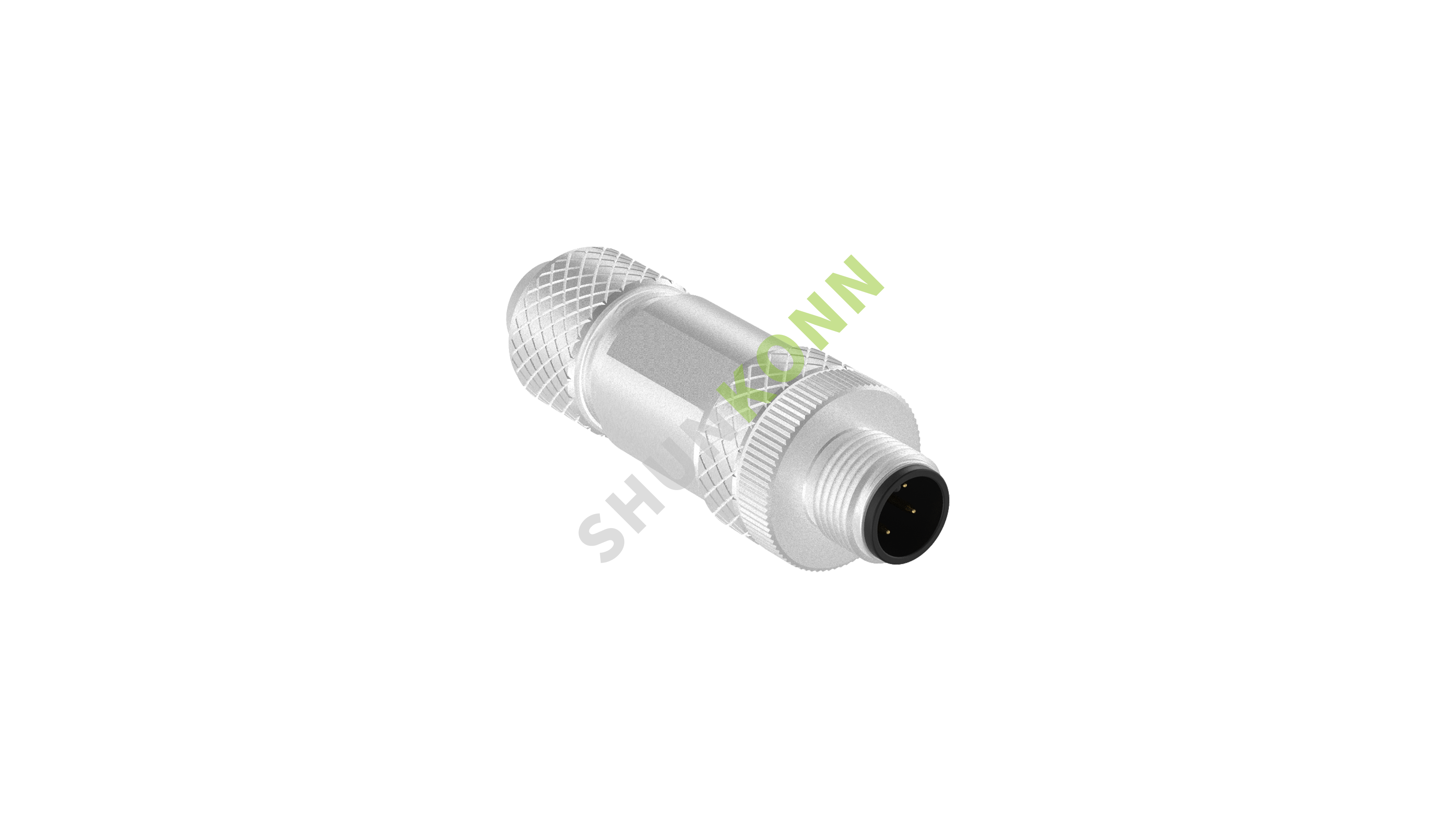 SKM12A系列 M12A编码连接器直式金属组装4PIN公头螺钉式PG7