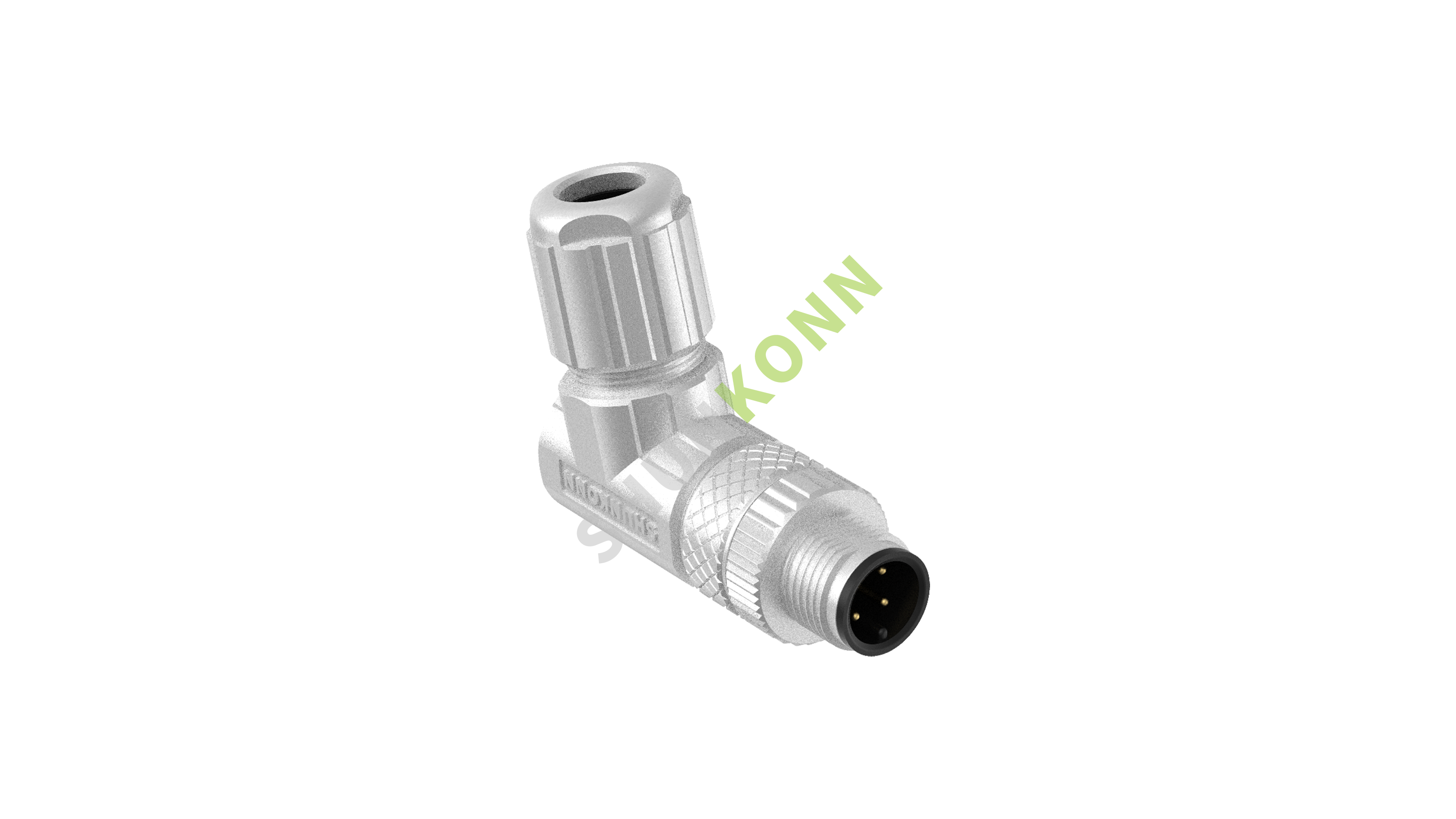 SKM12A系列 M12A编码连接器弯式金属组装4PIN公头焊接式PG7