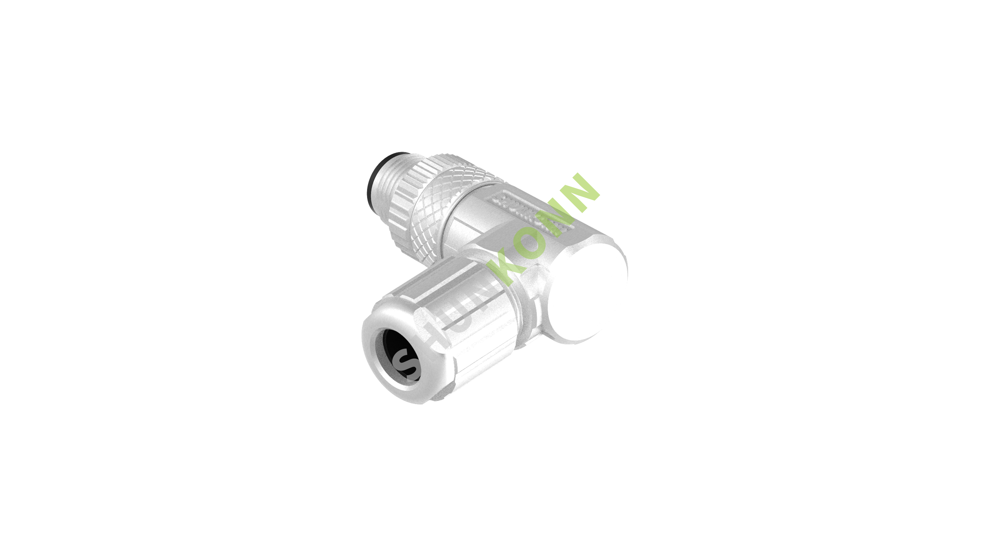 SKM12A系列 M12A编码连接器弯式金属组装4PIN公头焊接式PG7
