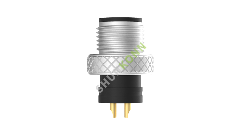 SKM12A系列 M12A编码连接器普通包胶式4PIN公头焊接式M12*1