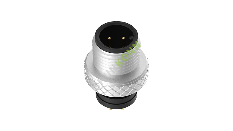 SKM12A系列 M12A编码连接器普通包胶式4PIN公头焊接式M12*1