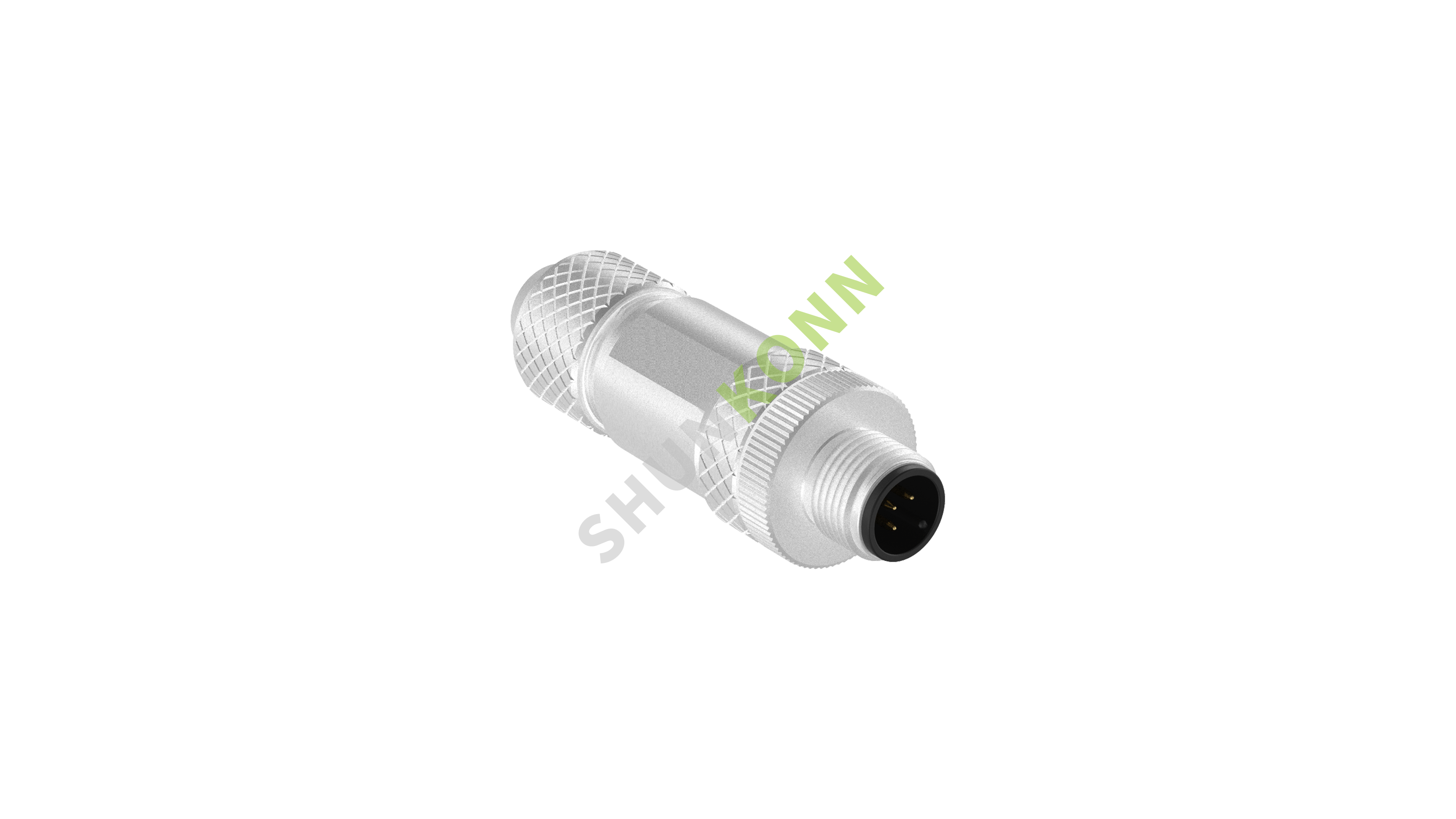 SKM12A系列 M12A编码连接器直式金属组装5PIN公头螺钉式PG7