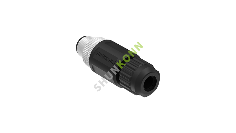 SKM12A系列 M12A编码连接器直式塑胶组装6PIN公头焊接式PG7