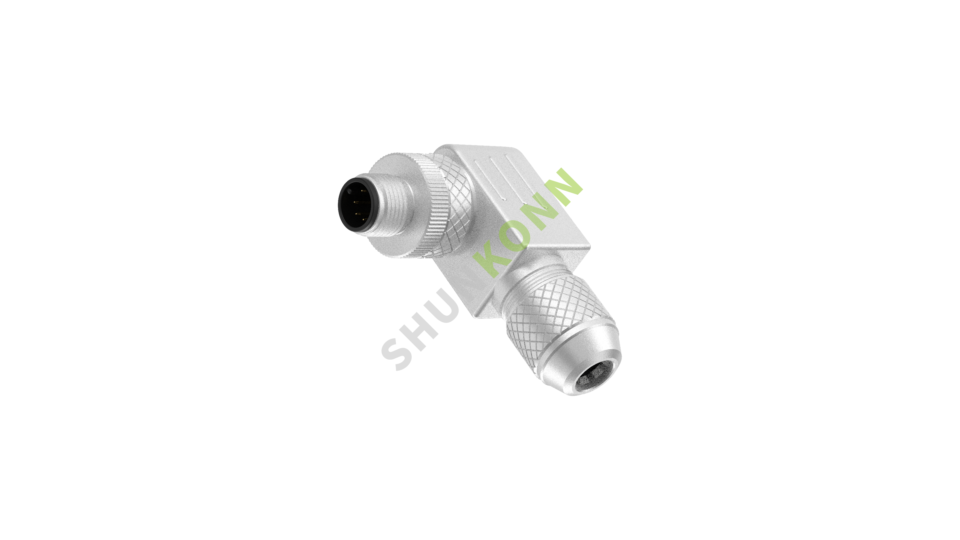 SKM12A系列 M12A编码连接器直角金属组装6PIN公头螺钉式PG9