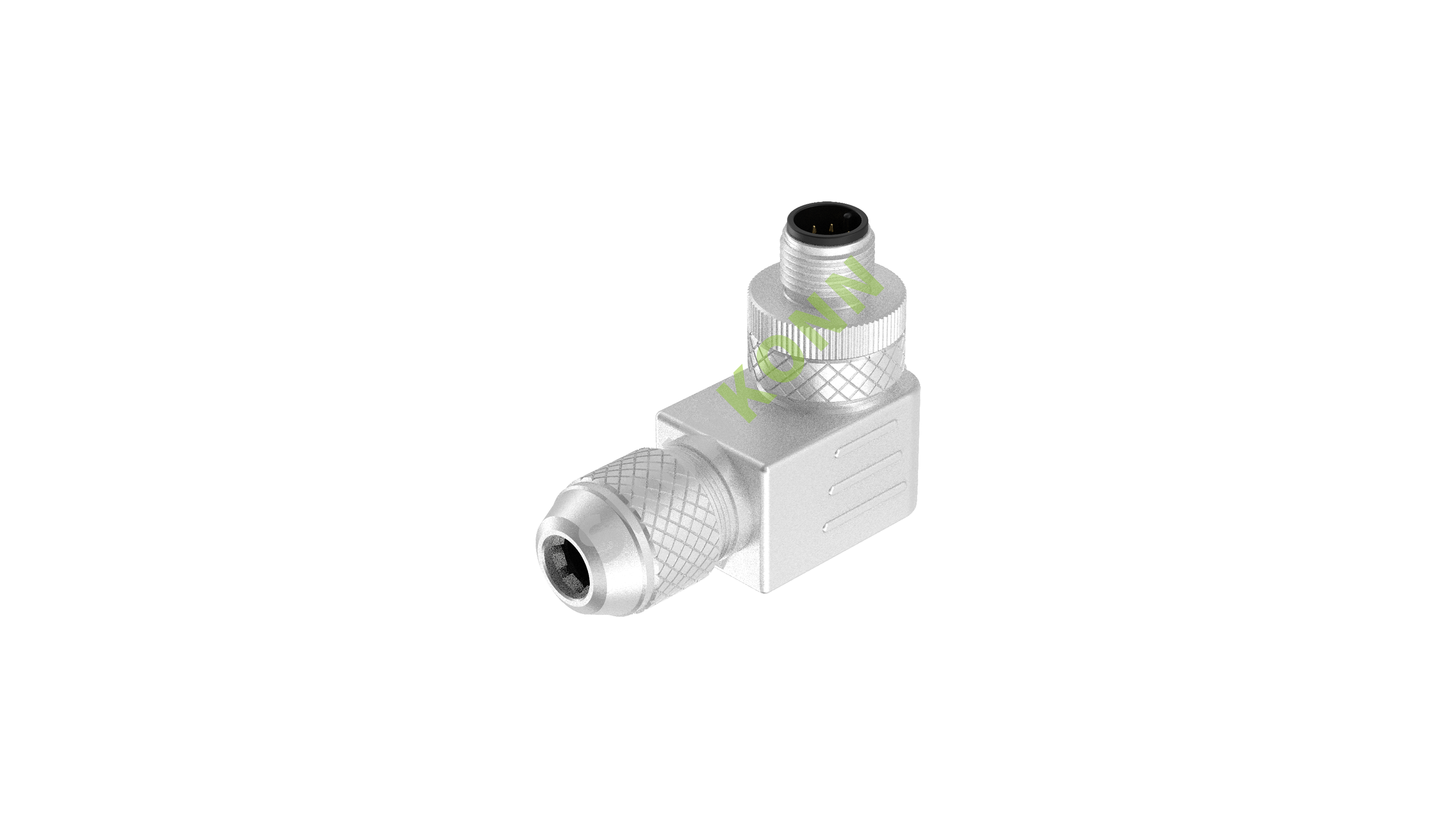 SKM12A系列 M12A编码连接器直角金属组装6PIN公头螺钉式PG9