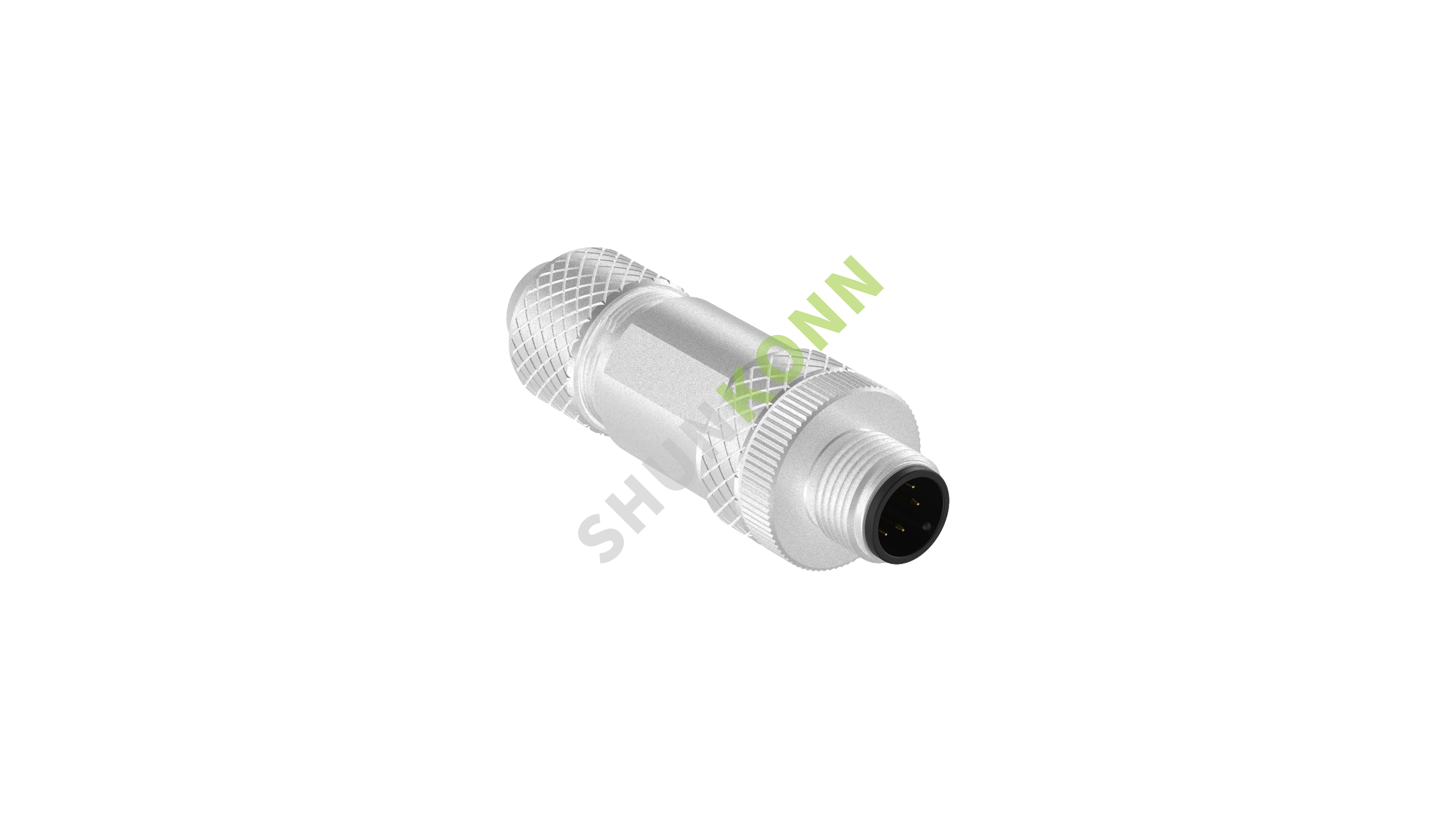 SKM12A系列 M12A编码连接器直式金属组装6PIN公头螺钉式PG7