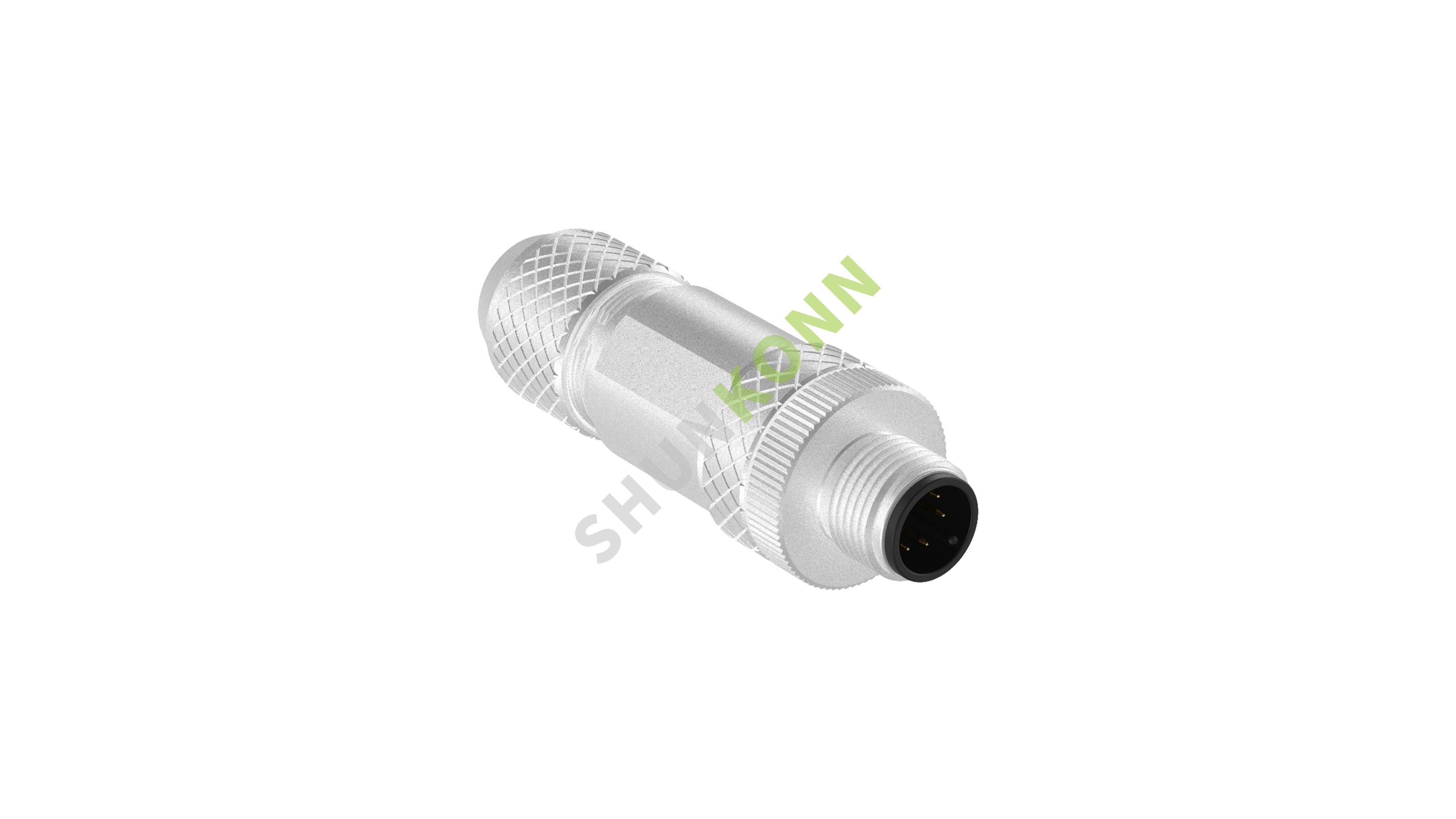 SKM12A系列 M12A编码连接器直式金属组装6PIN公头螺钉式PG9