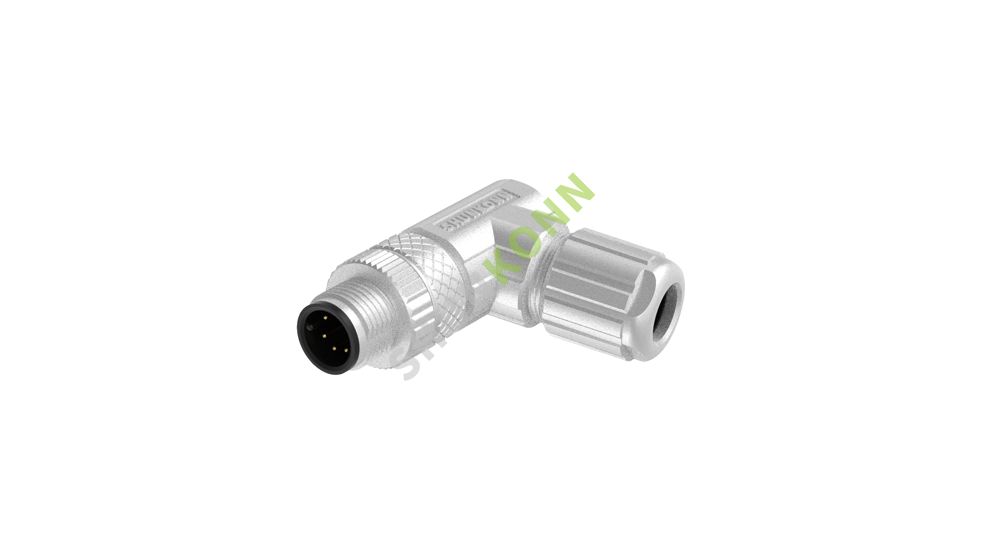 SKM12A系列 M12A编码连接器弯式金属组装6PIN公头焊接式PG7