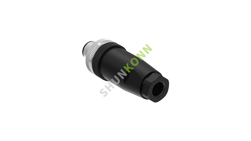 SKM12A系列 M12A编码连接器直式塑胶组装8PIN公头螺钉式PG7