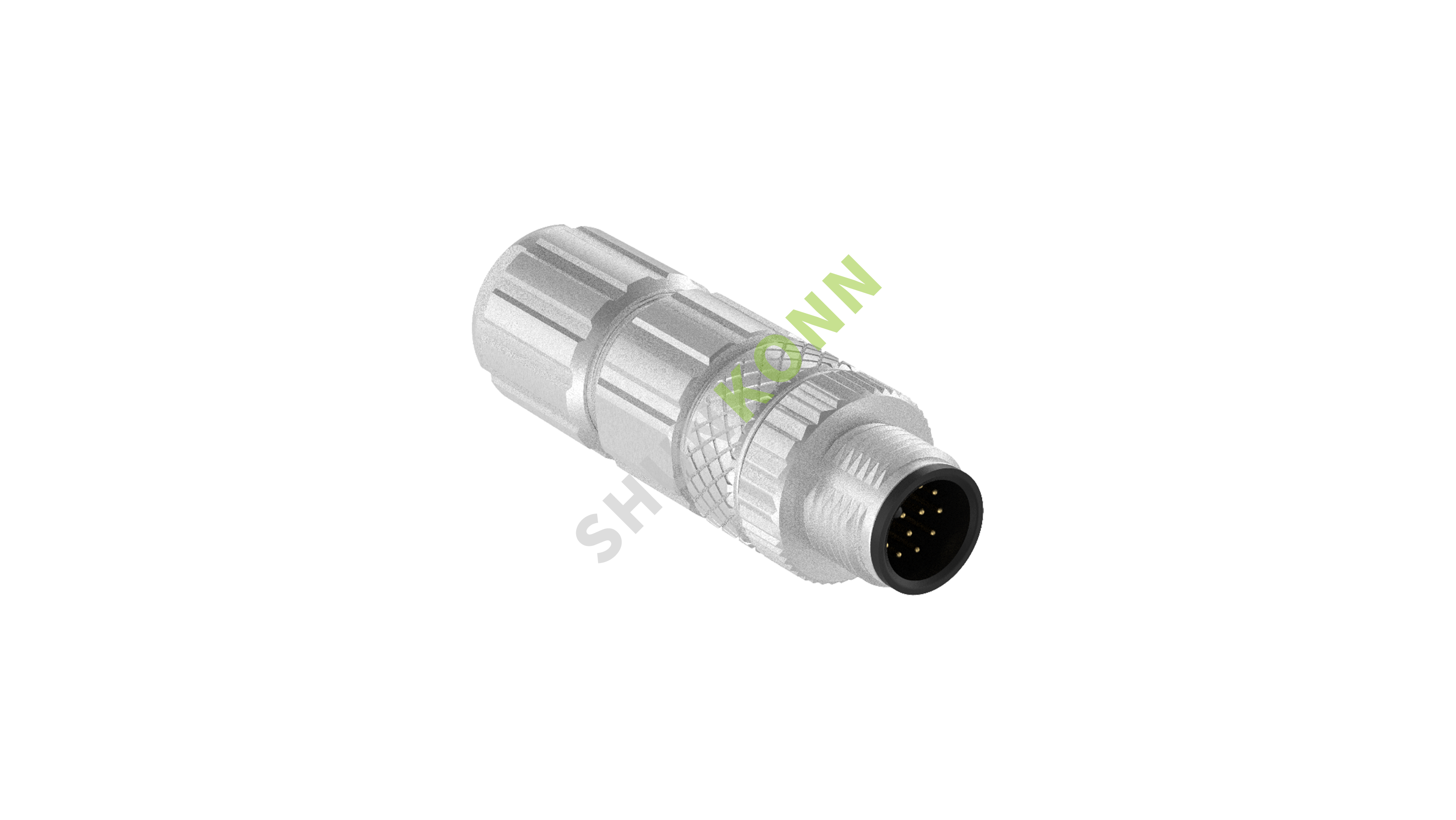 SKM12A系列 M12A编码连接器直式金属组装12PIN公头焊接式PG7