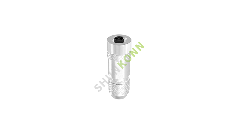 SKM12B系列 M12B编码连接器直式金属组装3PIN母头螺钉式PG9