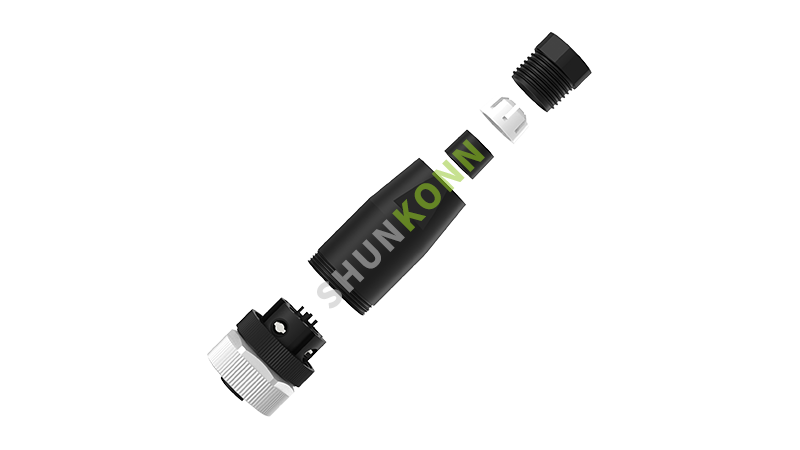 SKM12 B Series M12 B Coded Connectors Straight Plastic Assembled 4PIN Female Screw type PG7