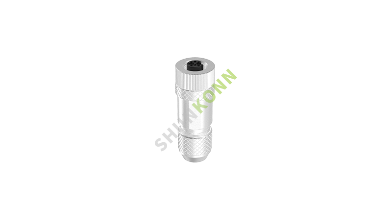 SKM12B系列 M12B编码连接器直式金属组装4PIN母头螺钉式PG9