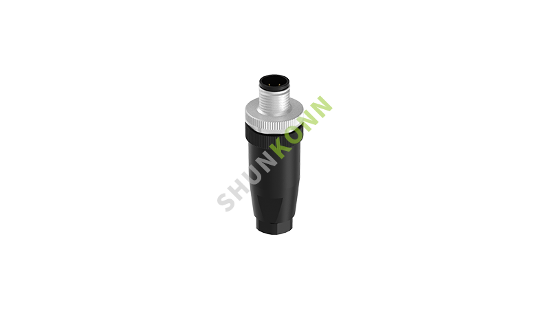 SKM12 B Series M12 B Coded Connectors Straight Plastic Assembled 4PIN Male Screw type PG7