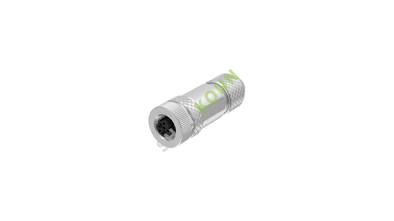 SKM12D系列 M12D编码连接器直式金属组装4PIN母头螺钉式PG7