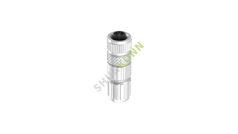 SKM12D系列 M12D编码连接器直式金属组装4PIN母头焊接式PG7
