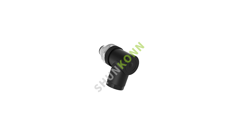SKM12D系列 M12D编码连接器直角塑胶组装4PIN公头螺钉式PG9