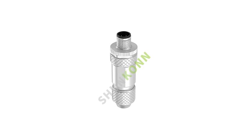 SKM12D系列 M12D编码连接器直式金属组装4PIN公头螺钉式PG7