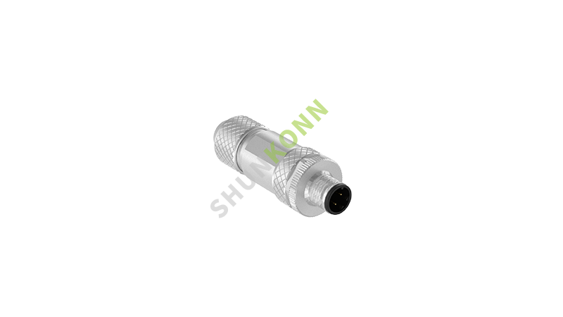 SKM12D系列 M12D编码连接器直式金属组装4PIN公头螺钉式PG7