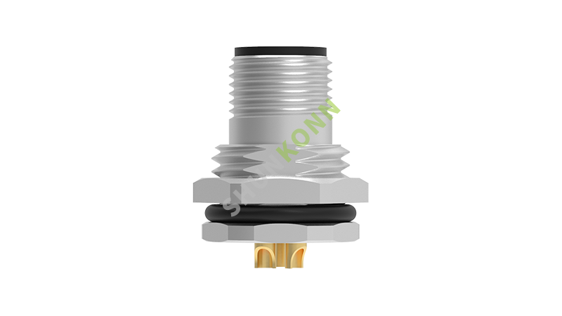 M12 Series K Code Male Solder 3PIN(2+PE) Front fastened