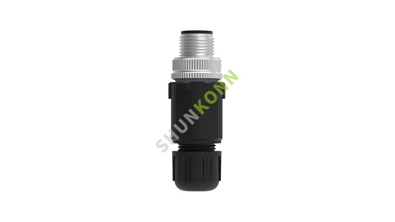 M12 Series S Code Male Screw Joint 3PIN(2+PE) Front fastened,DIP