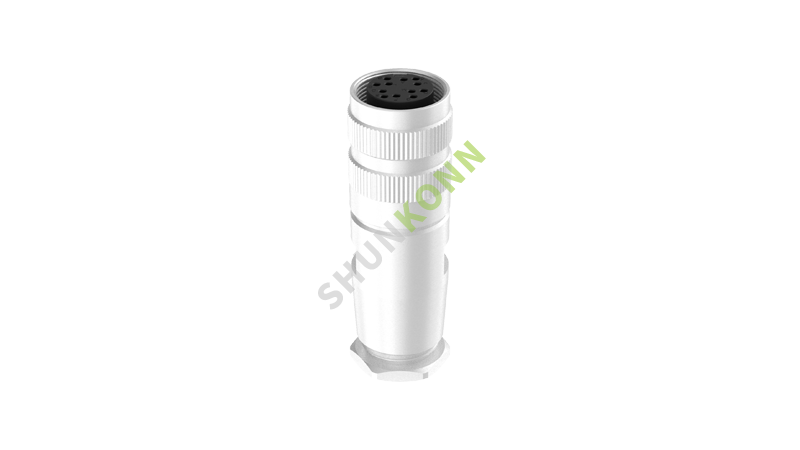 SKM16 Series M16 Connectors Straight Metal Assembled 12PIN Female Solder Type M18*0.75