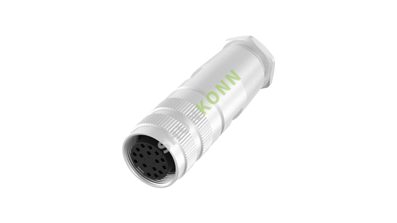 SKM16 Series M16 Connectors Straight Metal Assembled 16PIN Female Solder Type M18*0.75